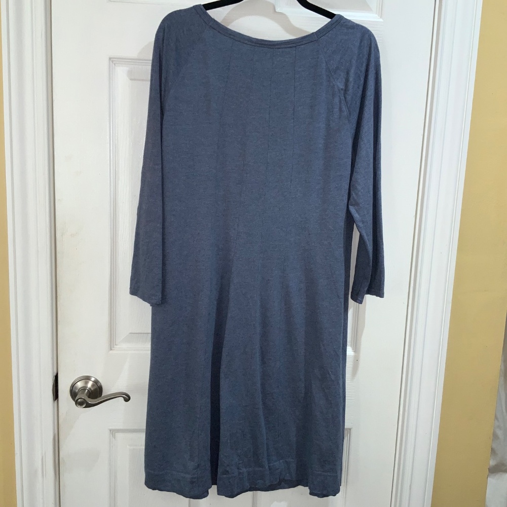 J. Jill heather blue cotton modal jersey knit dress Sz XL pullover princess seam - Picture 4 of 8